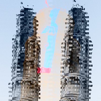 Pisa Flag on the Leaning Tower