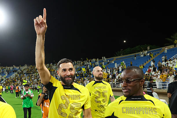 Karim Benzema celebrating