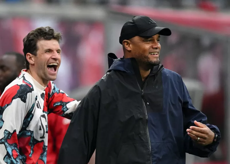 Vincent Kompany celebrates Bundesliga title