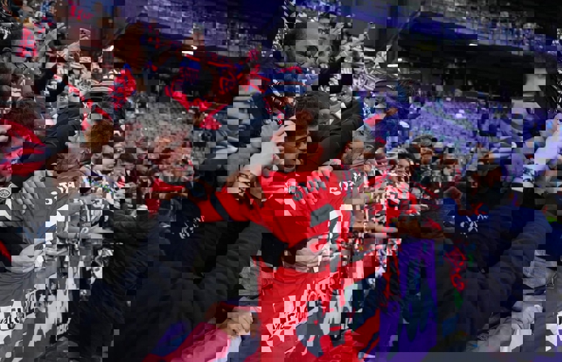 Girona players celebrating