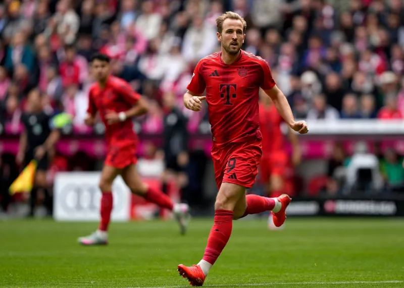 Harry Kane celebrates Bundesliga title with Bayern Munich